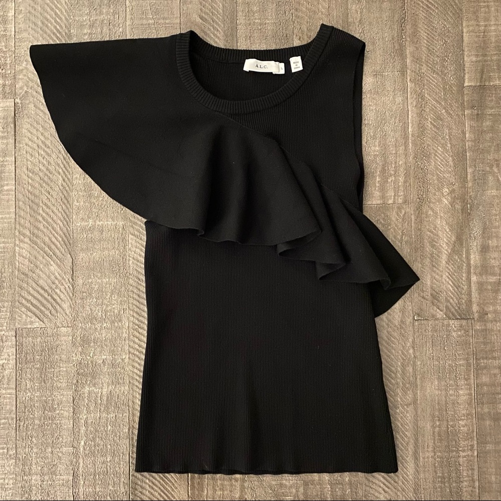 A.L.C. Black Ruffle Sweater